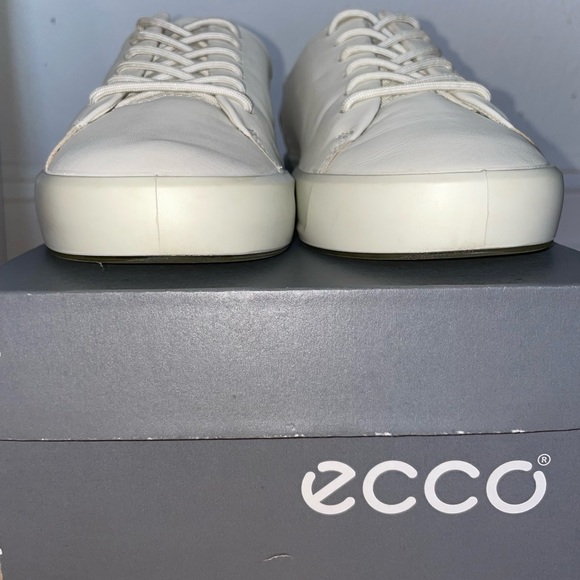 NEW ECCO Soft 8 Comfort 100% Leather Sneaker, Shadow White Off White Size 9, NIB - Picture 3 of 15